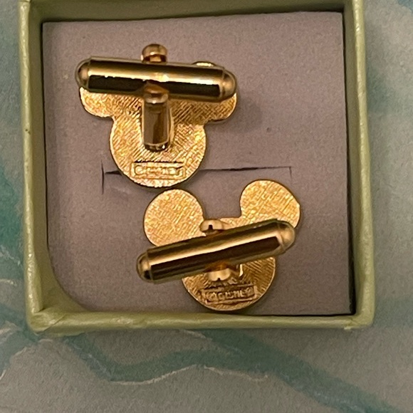 Mickey Mouse Black and Gold Cufflinks - Picture 2 of 3
